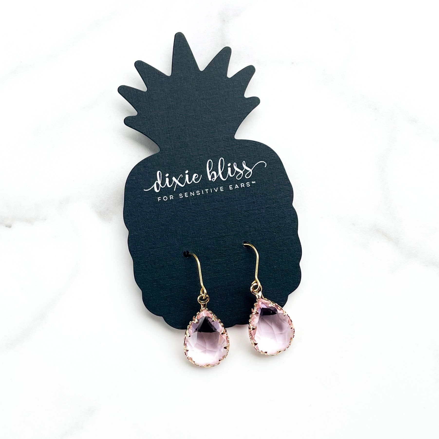 Ballet Pink Teardrop Dangle Earrings - Posh West Boutique