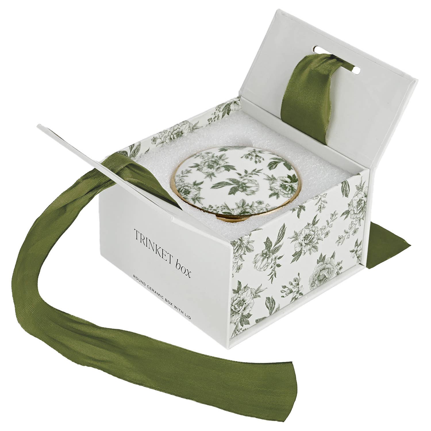 Green Delft Trinket Dish with Lid - Home Decor & Gifts