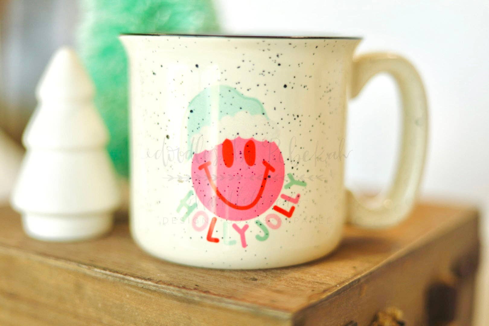 Holly Jolly Smiling Face Mug - Posh West Boutique