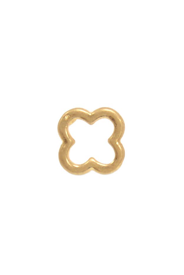 Gold Quatrefoil Stud Earrings - Posh West Boutique