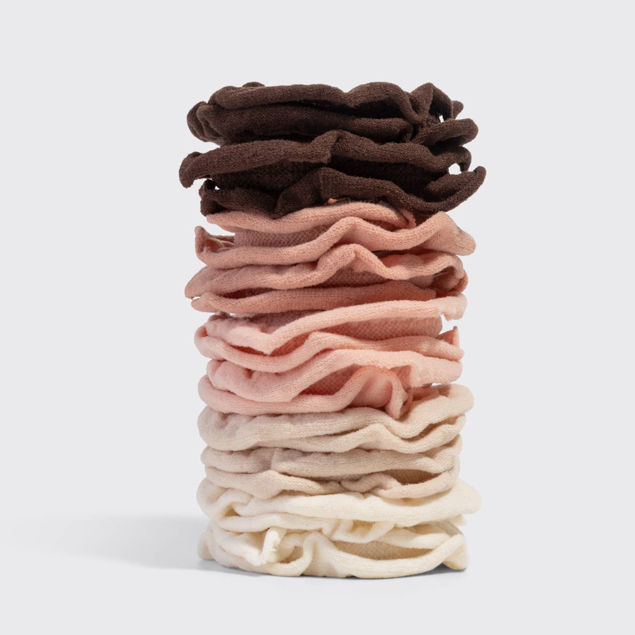 Recycled Fabric Petal Hair Elastics 10pc Set - Blush - Posh West Boutique