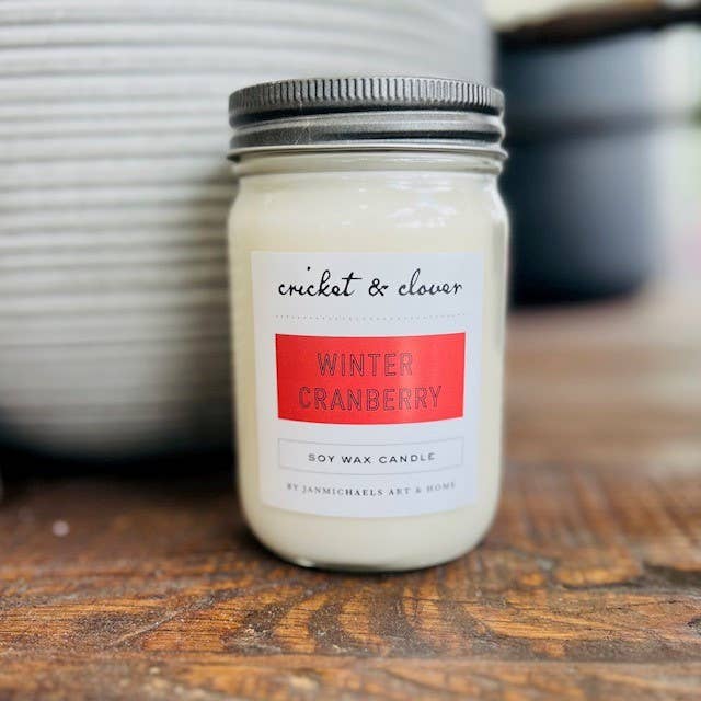 Winter Cranberry Soy Mason Jar Candle - Posh West Boutique