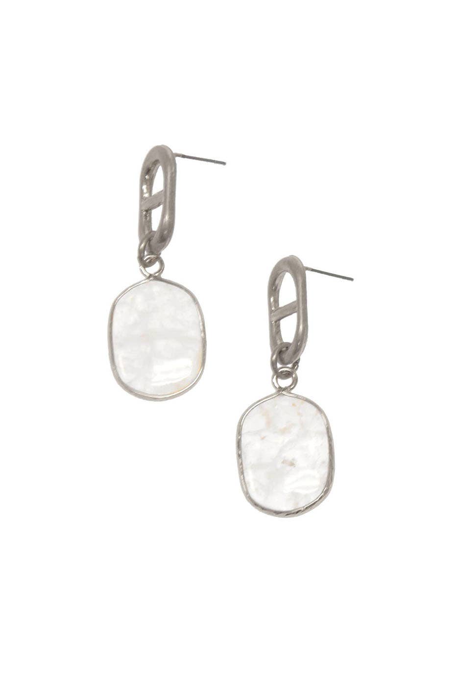 Clear Quartz Dangle Post Earrings - Posh West Boutique