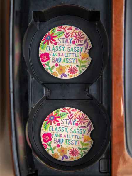 Classy Sassy Car Coasters Natural Life - Posh West Boutique