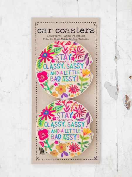 Classy Sassy Car Coasters Natural Life - Posh West Boutique