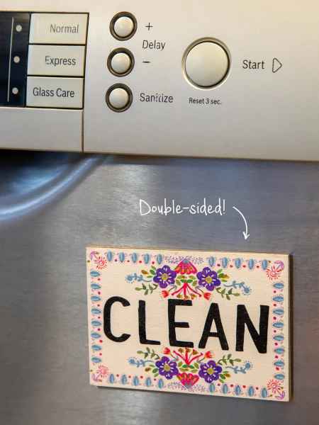 Floral Border Dishwasher Magnet Natural Life - Posh West Boutique