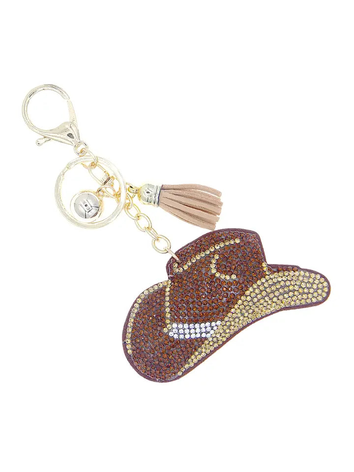 Cowboy Hat Blinged Out Keychain - Posh West Boutique