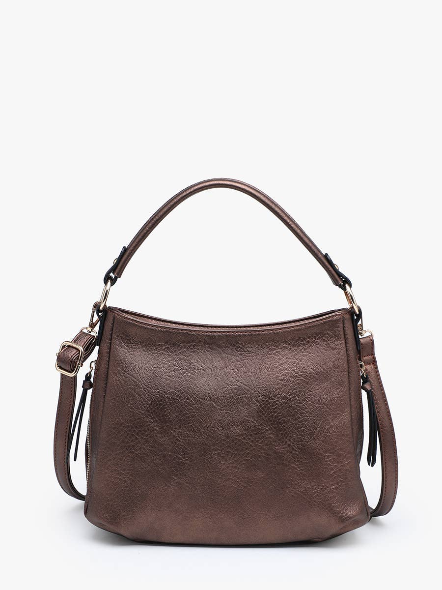 Cocoa Pearl Amari Structured Satchel w/ Dual Side Pockets