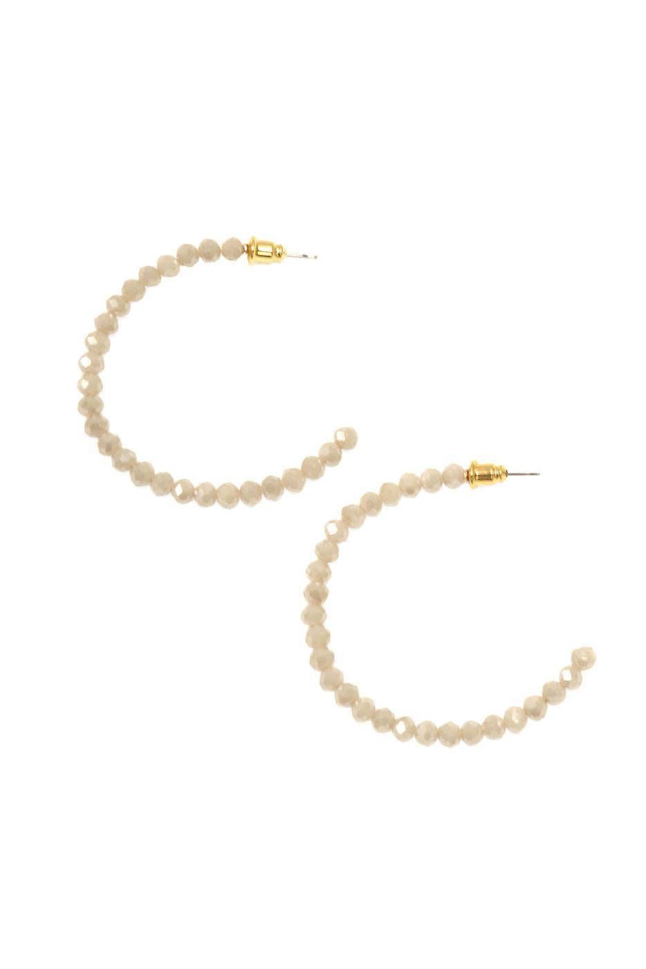 Beaded Hoop Post Earrings
