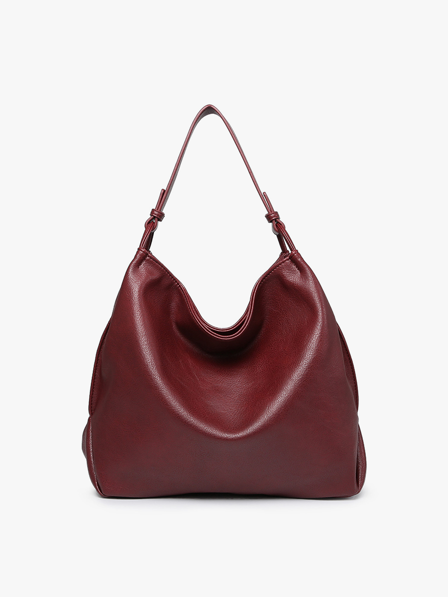 Burgandy Gina Rustic Tote w/ Inner Compartment - Posh West Boutique