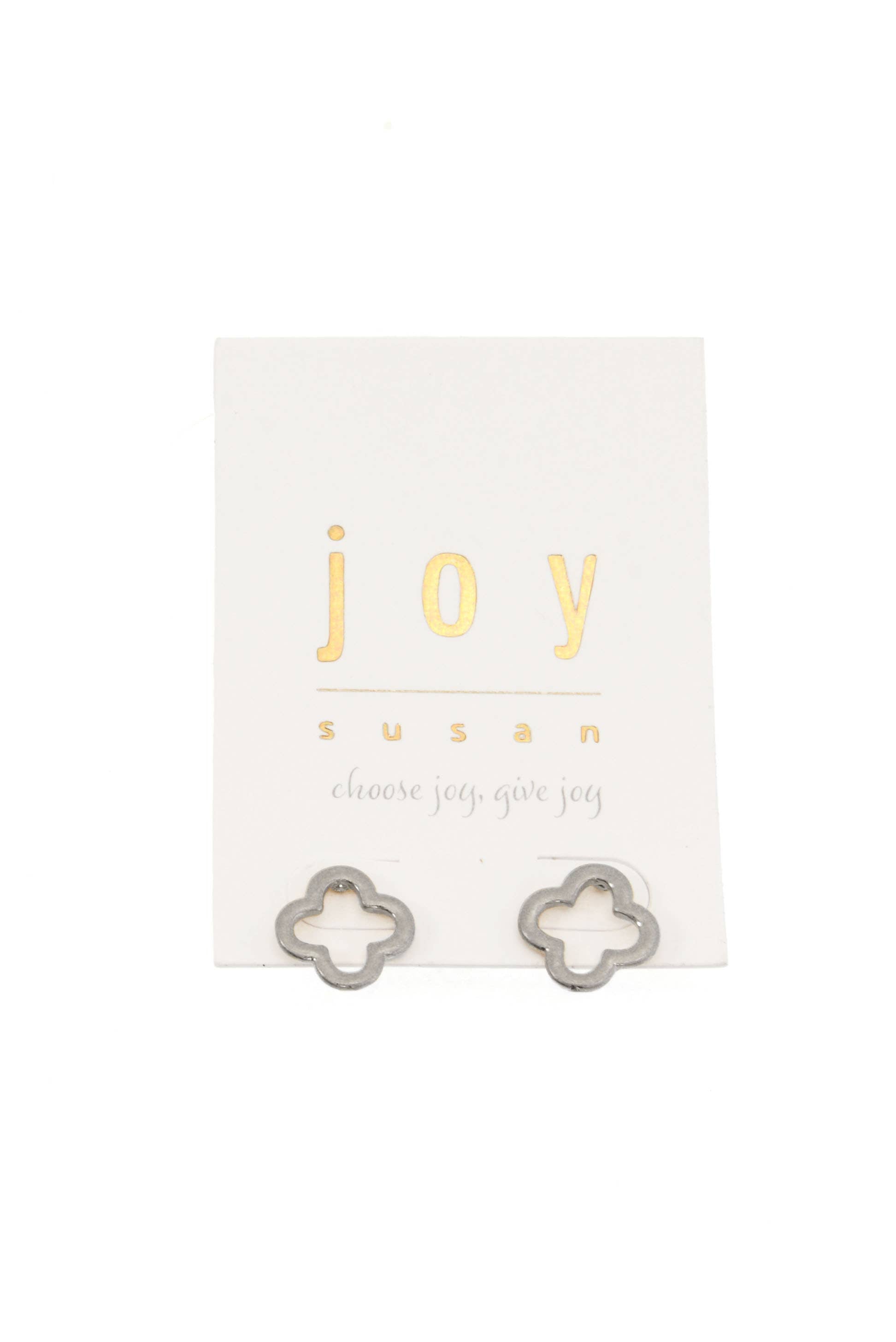 Silver Quatrefoil Stud Earrings - Posh West Boutique