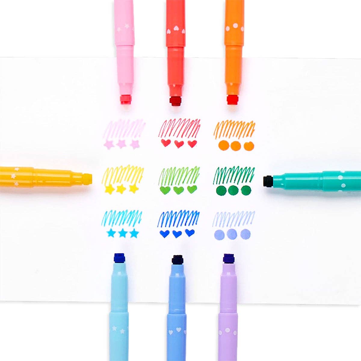 Confetti Stamp Double-Ended Markers - Set of 9 - Posh West Boutique