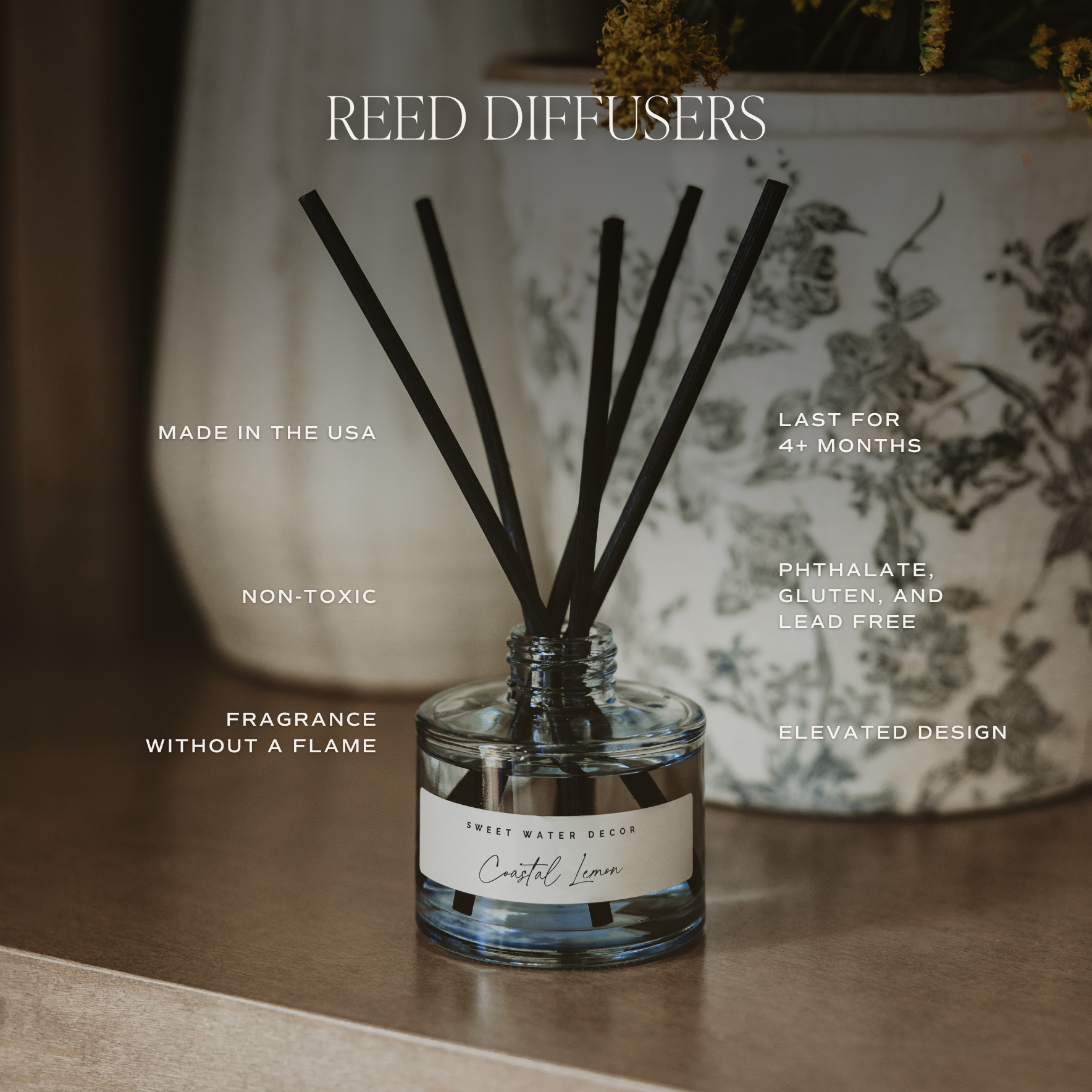 Salt and Sea Reed Diffuser- Blue Vessel