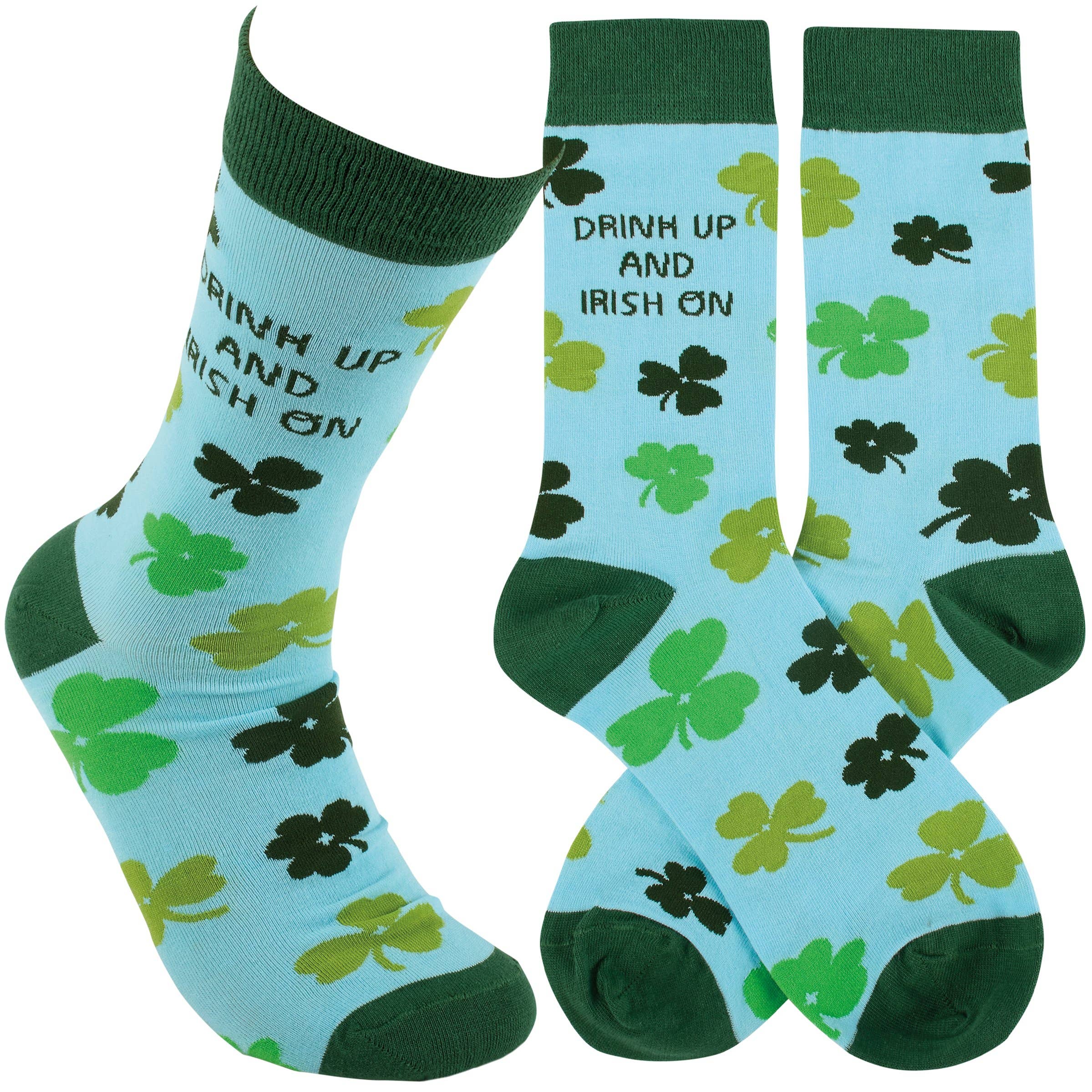 Drink Up And Irish On Socks - Posh West Boutique