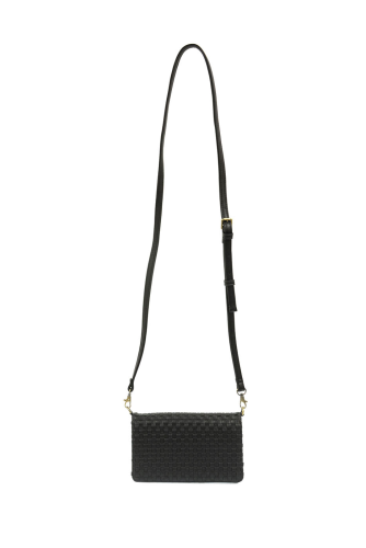 Black Lila Mini Woven Crossbody Bag - Posh West Boutique