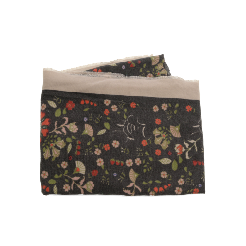 Black Whimsical Floral Scarf - Posh West Boutique
