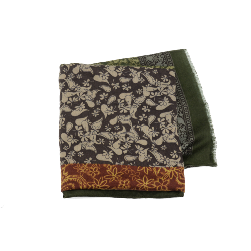 Olive Paisley Flowers Scarf - Posh West Boutique