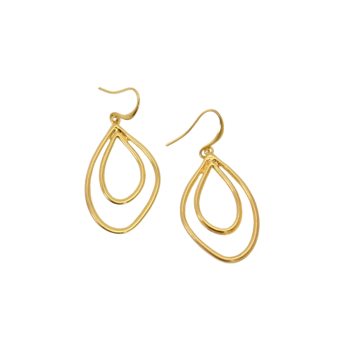 Gold Flame Fishhook Earring - Posh West Boutique