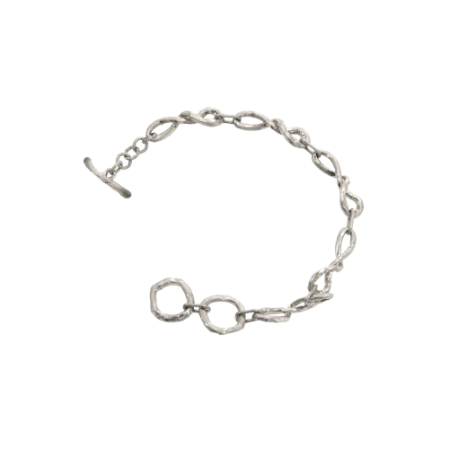 Silver Hammered Infinity Chain Bracelet - Posh West Boutique