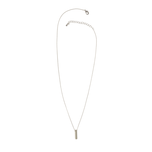 Silver Vertical Bar Pendant Necklace - Posh West Boutique