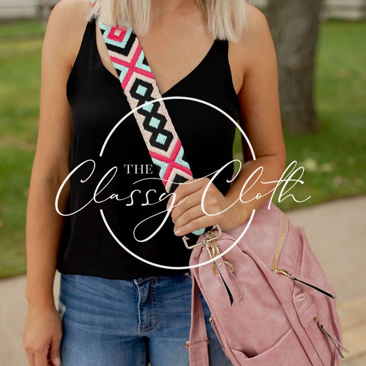 Hot Pink Crossbody Guitar Strap - Posh West Boutique