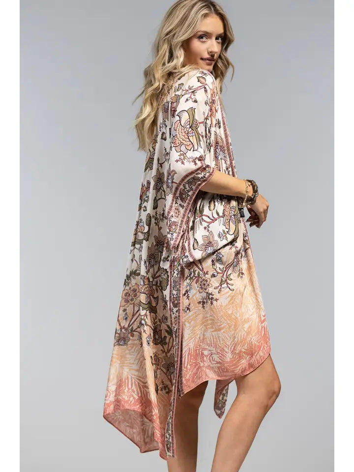 Shalimar Floral Kimono - Posh West Boutique