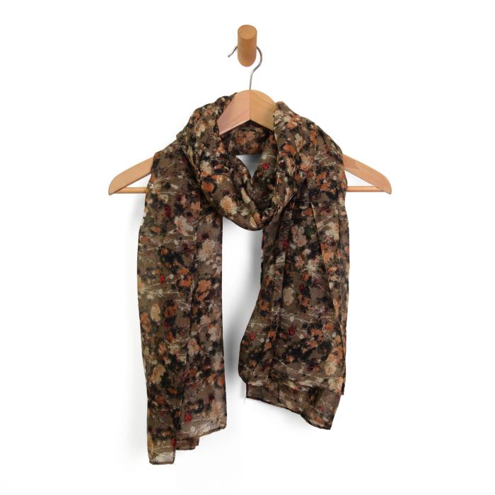 Neutral Floral Calico Scarf - Posh West Boutique
