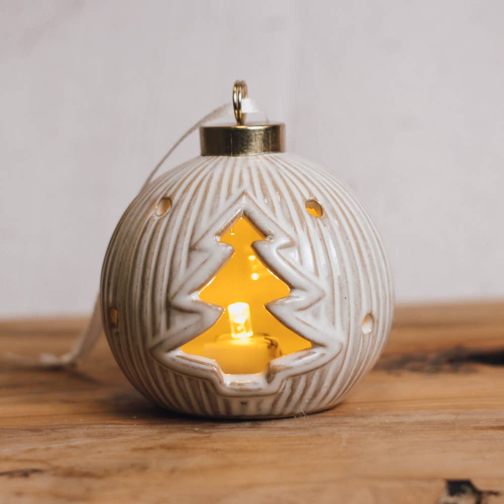Tree White Ornament with LED Light - Posh West Boutique