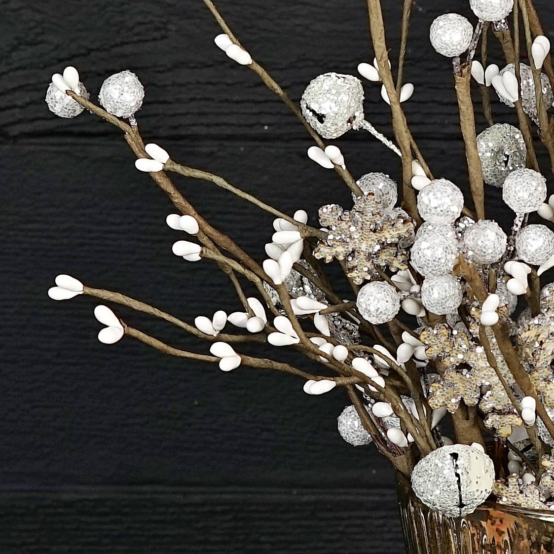 12in Sparkle Bells and Snowflakes Pick - Posh West Boutique