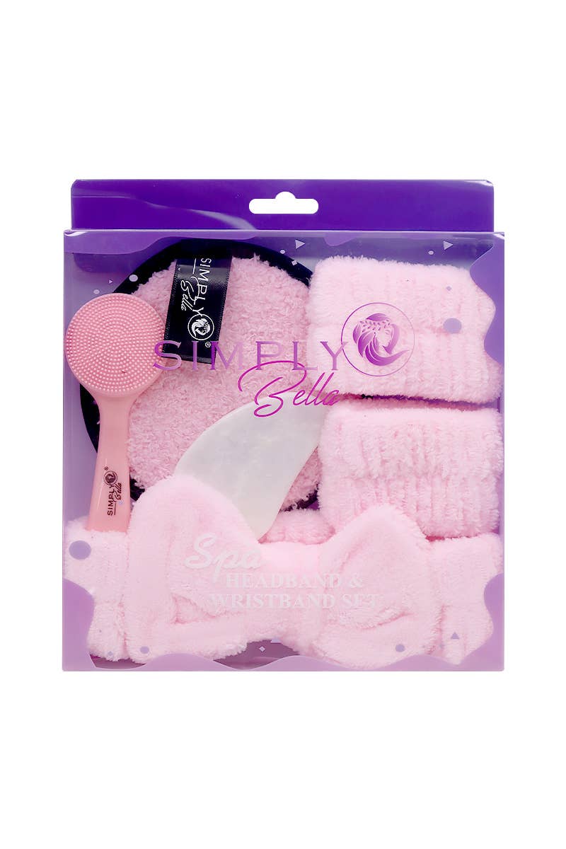 Pink Spa Headband & Wristband Set - Posh West Boutique