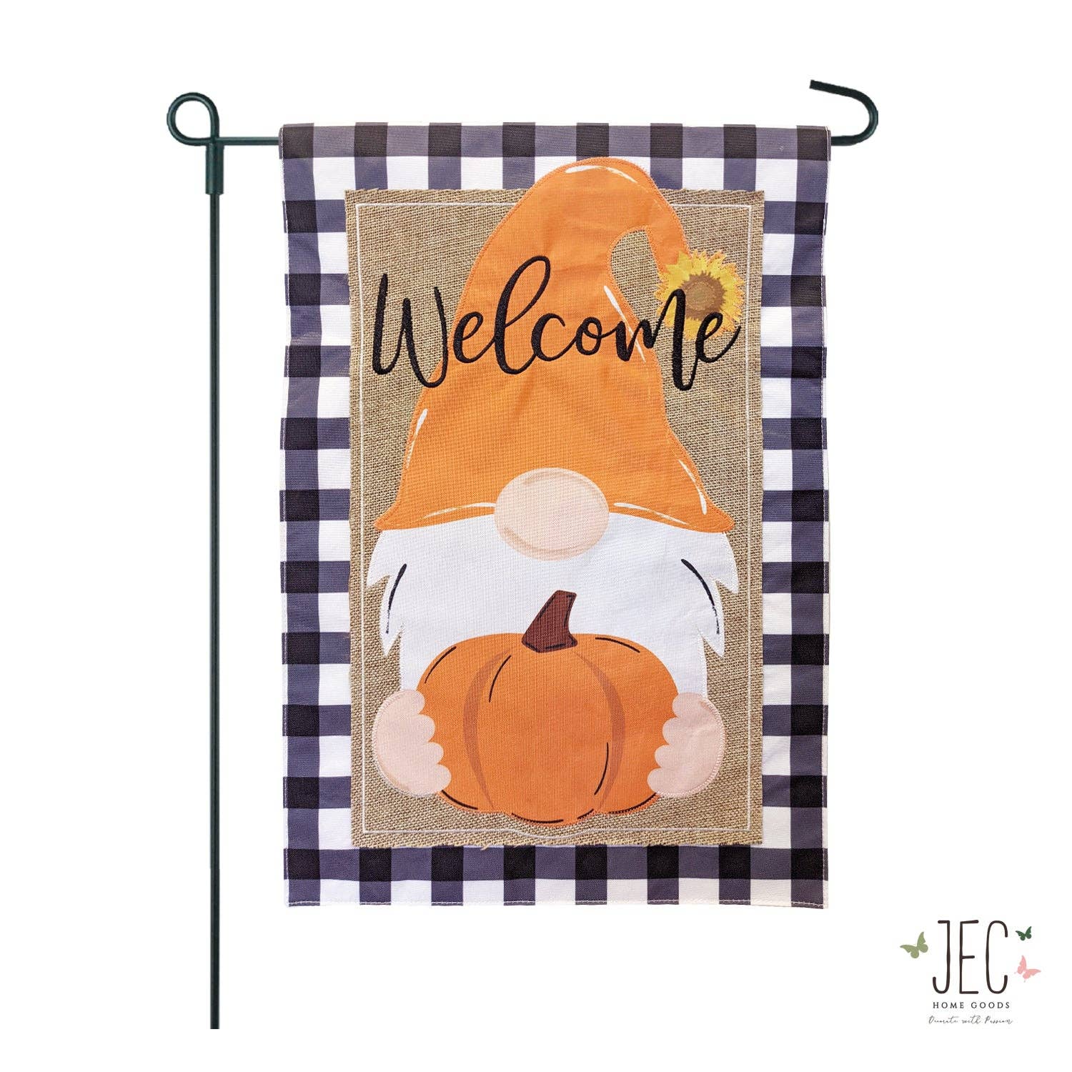 Fall Gnome Burlap 2-Sided Garden Flag - Posh West Boutique