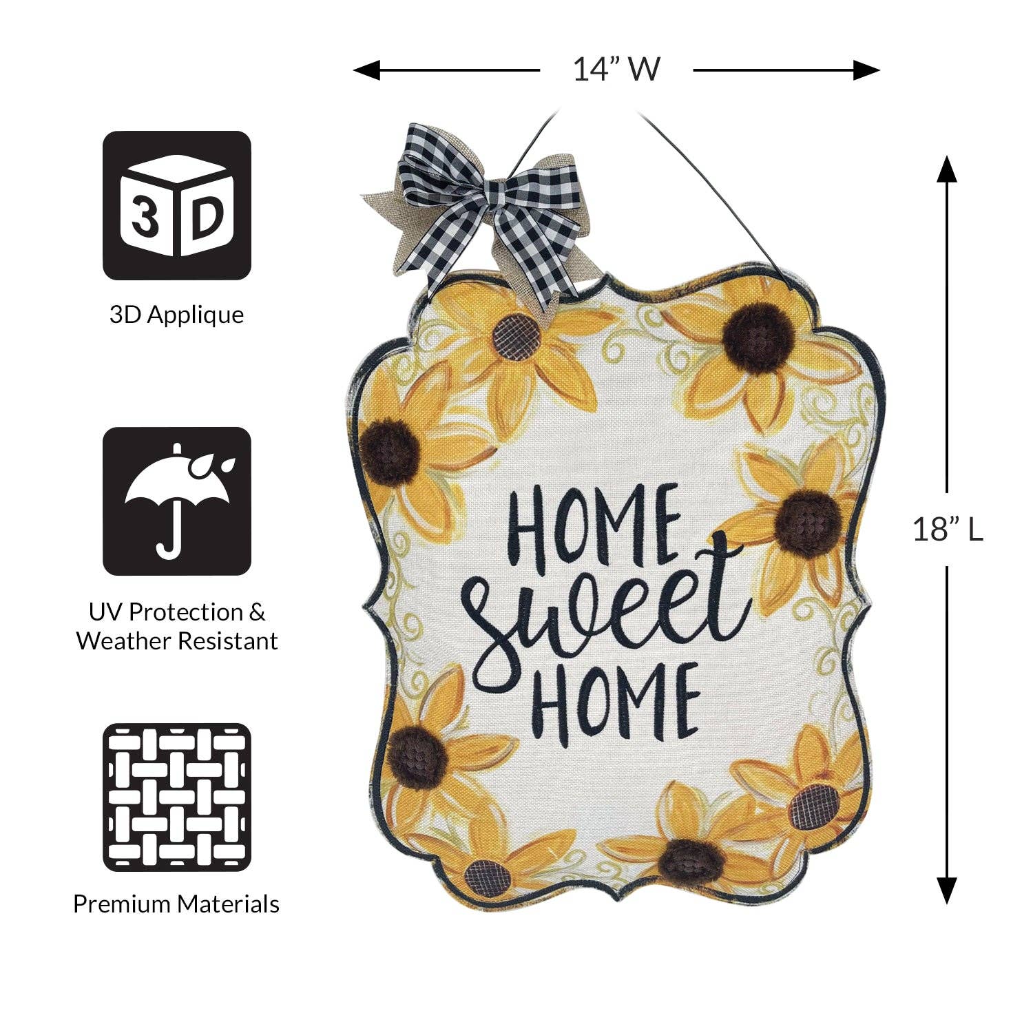 Sunflowers Home Sweet Home Wall Décor - Posh West Boutique
