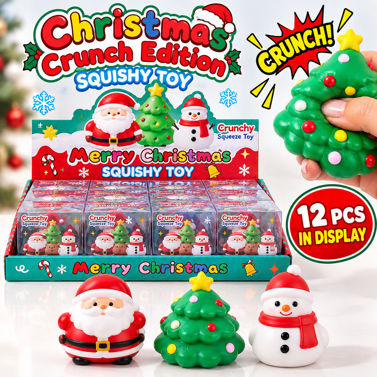Crunchy Merry Christmas Squishy Toy— ASMR Holiday Squishies