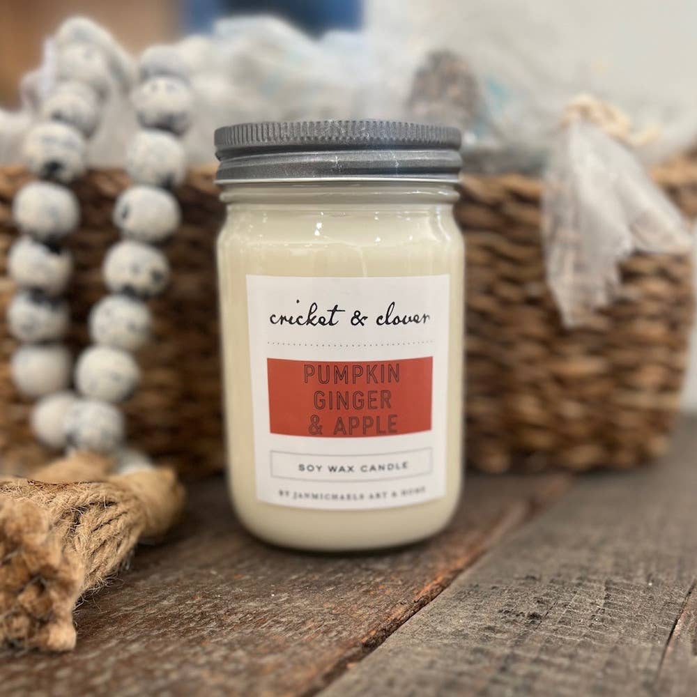 Pumpkin Ginger & Apple Soy Mason Jar Candle - Posh West Boutique