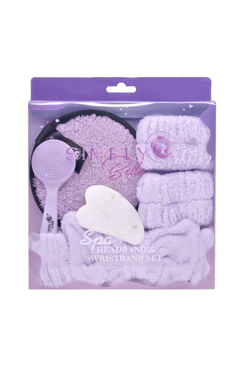 Purple Spa Headband & Wristband Set - Posh West Boutique