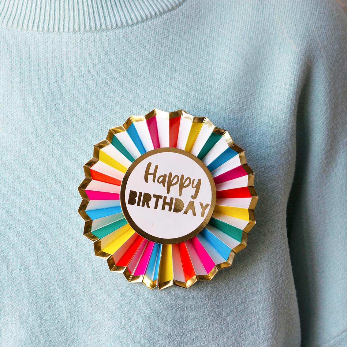 Rainbow Happy Birthday Badge | Birthday Party | - Posh West Boutique