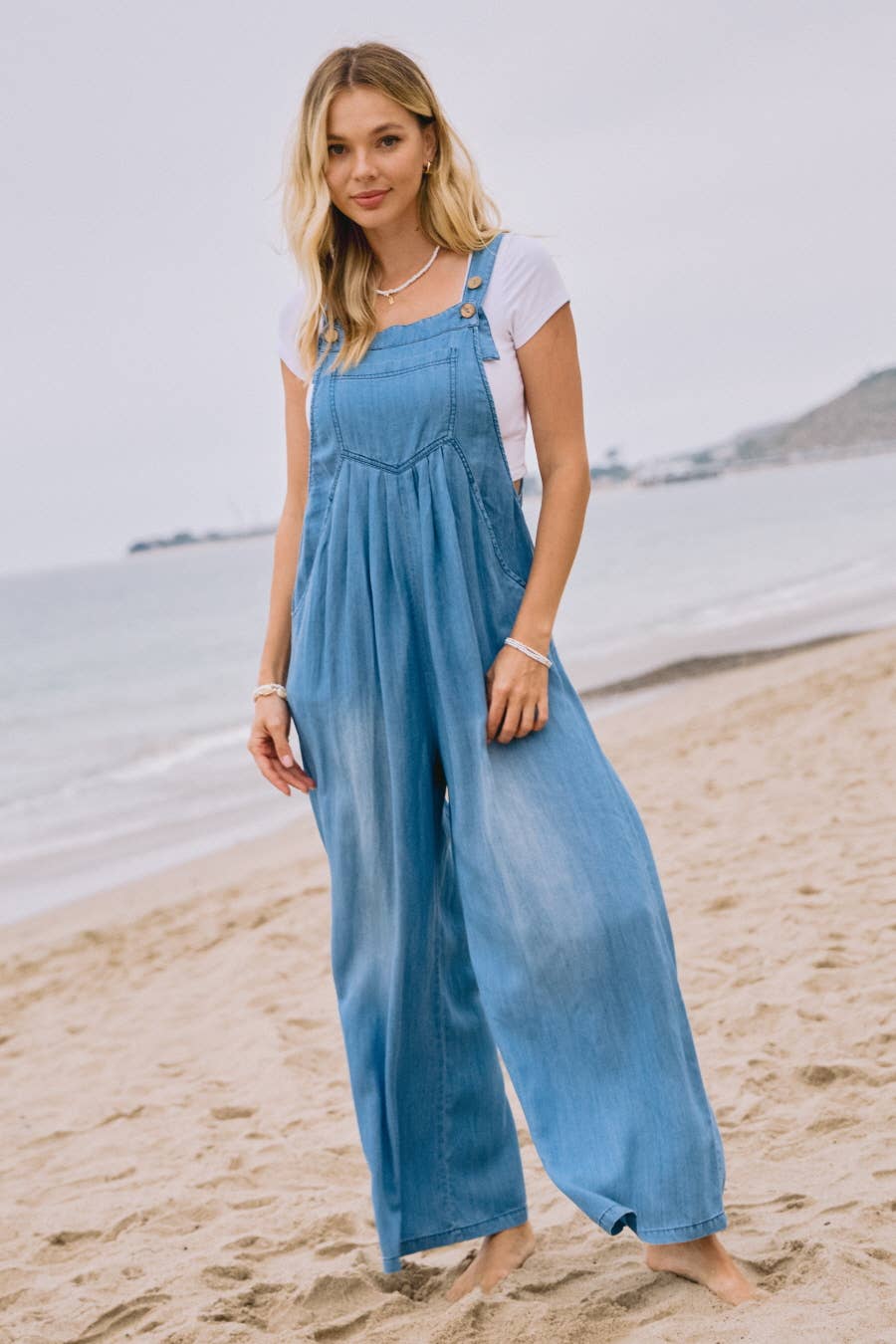 Washed Chambray Overalls Jumpsuit - Posh West Boutique