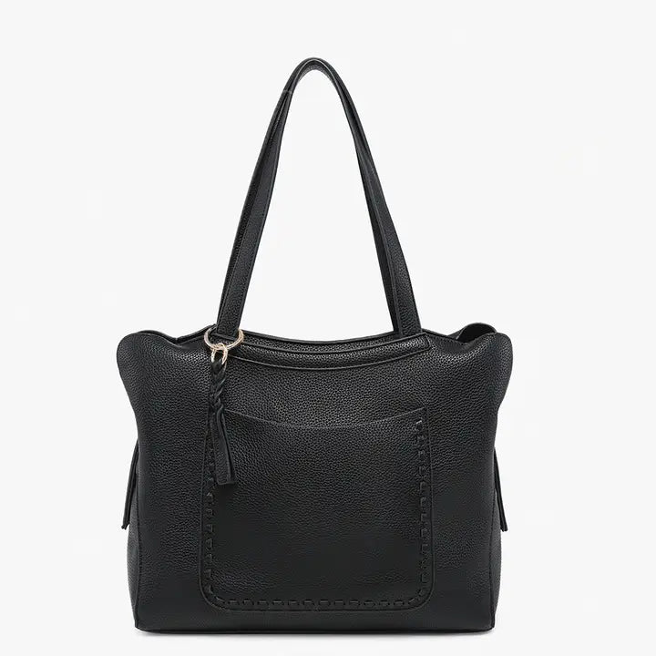 Black Multi Pocket Tote - Posh West Boutique