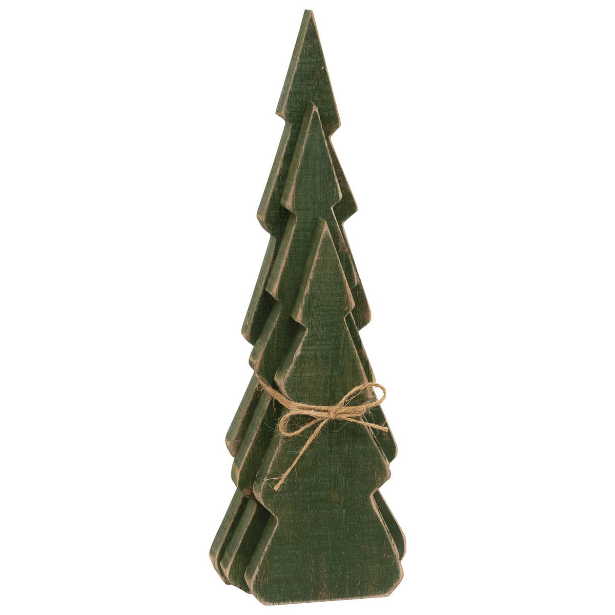 3 pc Distressed Wooden Chunky Christmas Tree Sitters - Posh West Boutique