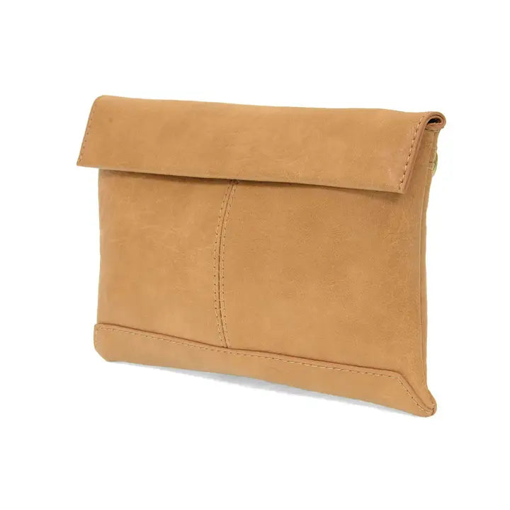 Camel Kiara Foldover Convertible Crossbody Purse - Posh West Boutique