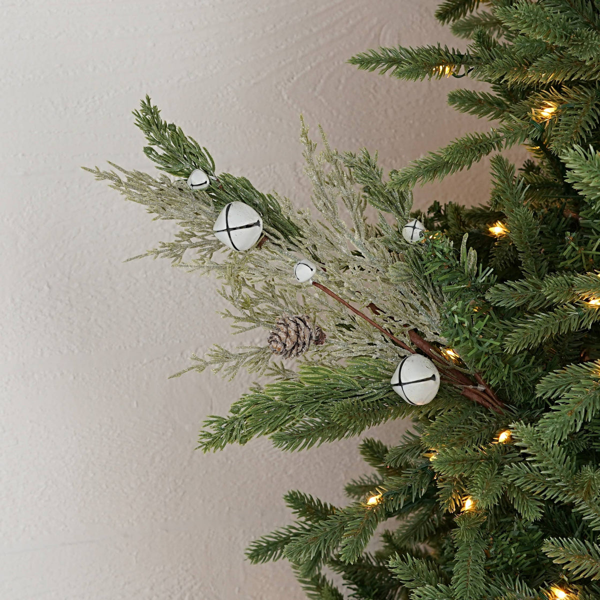 16in Pick-Sparkled soft pines with White bells - Posh West Boutique