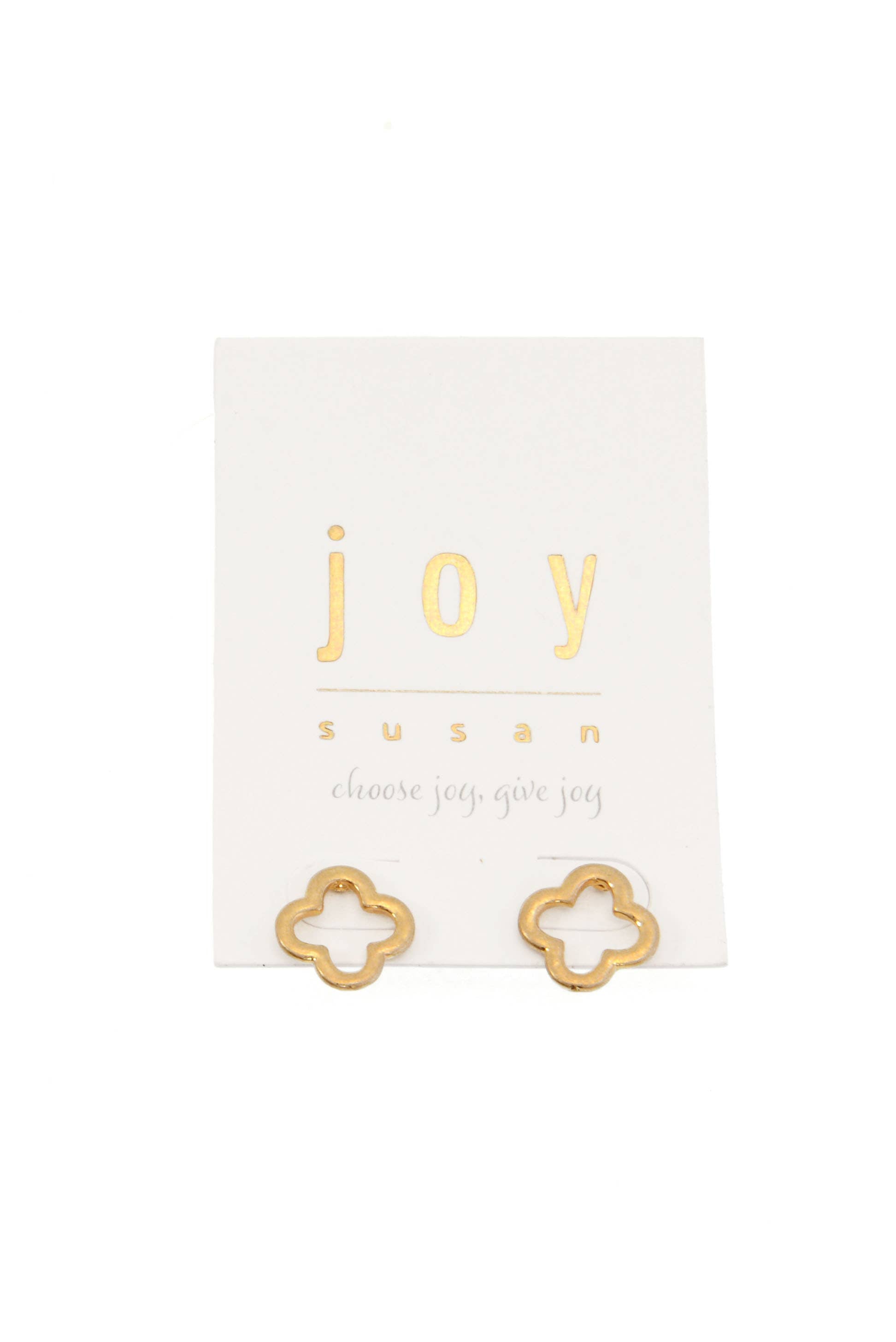 Gold Quatrefoil Stud Earrings - Posh West Boutique
