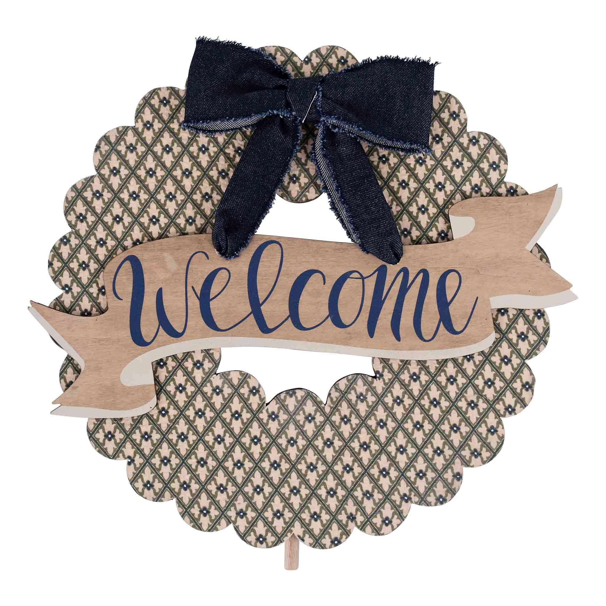 Welcome Bow Wreath Topper