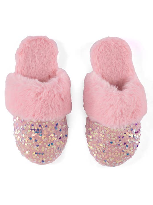 Pink Sequined Slippers - Posh West Boutique