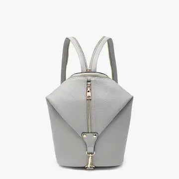 Linnette Foldover Clasp Backpack w/ Zip Compartment (2 colors) - Posh West Boutique