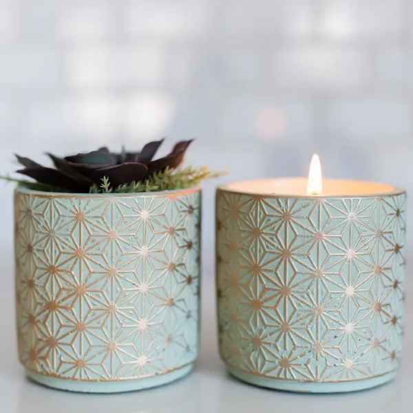 Garden Terrace Bamboo & Jasmine Concrete Candle - Posh West Boutique