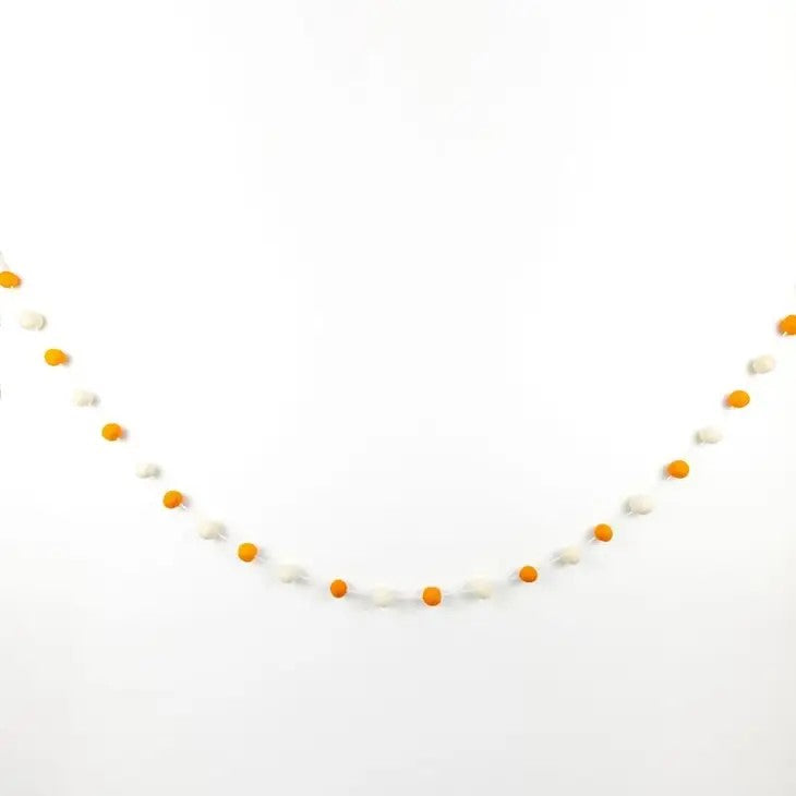 Orange and White Felt Garland - Posh West Boutique