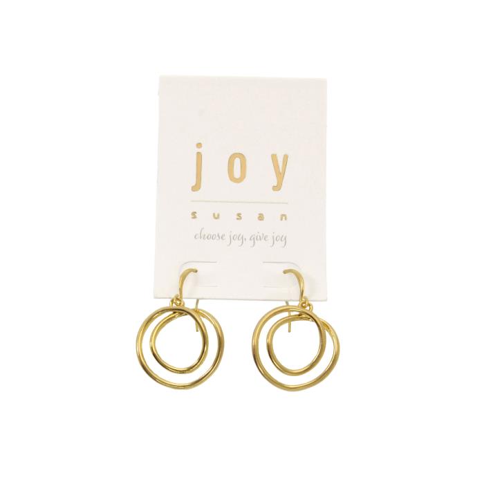 Gold Double Loop Fishhook Earring - Posh West Boutique