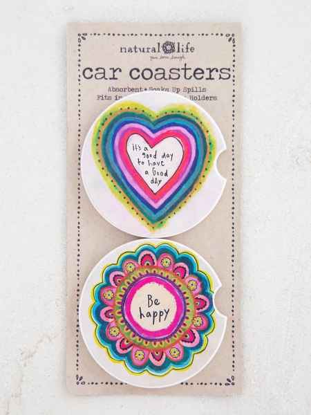 It's A Good Day Car Coaster Natural Life - Posh West Boutique