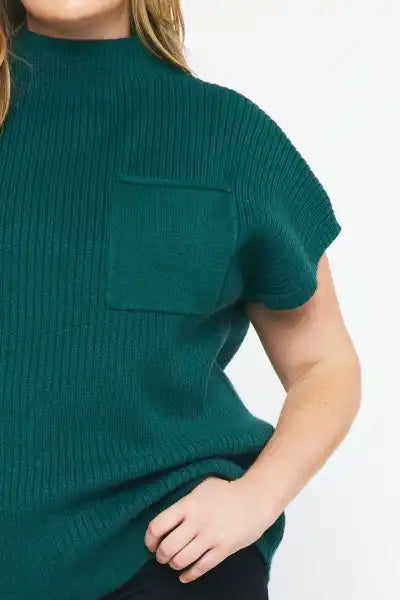 Forest Green Knit Cropped Sweater - Posh West Boutique